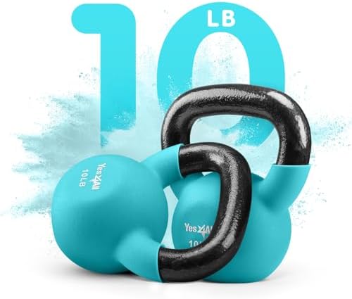 Yes4All 5-65 LB Kettlebells for Full Body Training at Home Gym | Yes4All Neoprene Coated Cast Iron Kettlebells for Home