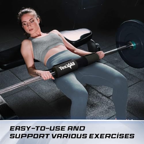 Yes4All Ergonomic Foam Bar Pad - Olympic Barbell Squat Pad - Athletes for Gym Workouts - Moisture-Wicking Padding - 6" x