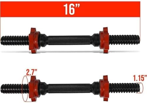 Yes4All Chrome/Rubber Grip Threaded Dumbbell Handles 14/16/18/24 inches, Fit 1"/1.15" Plates | Yes4All Threaded Dumbbel