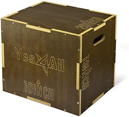 Yes4All 3-in-1 Wooden Plyo Box for Home Gym, 450 lbs Boxes with Smooth Edges and Wide Handles | Yes4All Plyo Box 3-in-1