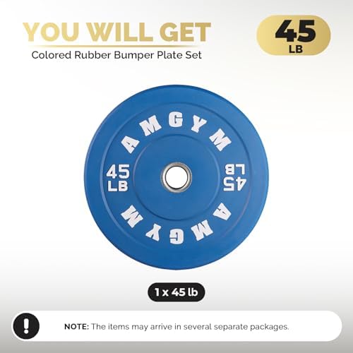 2 Inch Bumper Plates, 10-500lbs, Barbell Rubber Olympic Weight Plates Set for Home Gym, Strength Training & Weight Lifti