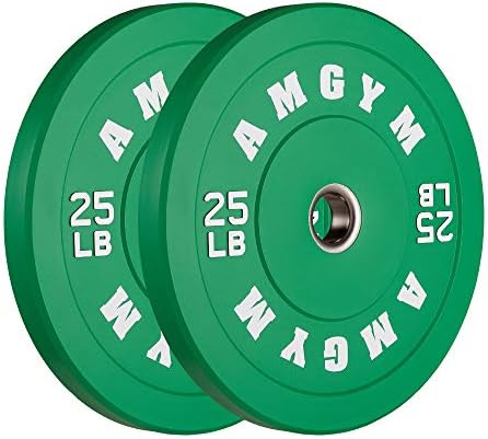 2 Inch Bumper Plates, 10-500lbs, Barbell Rubber Olympic Weight Plates Set for Home Gym, Strength Training & Weight Lifti