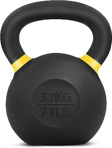 Yes4All 9lb to 71lb Powder Coated Cast Iron Kettlebells - Strength Training Equipment for Home Gym Conditioning - Heavy