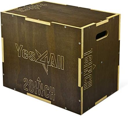 Yes4All 3-in-1 Wooden Plyo Box for Home Gym, 450 lbs Boxes with Smooth Edges and Wide Handles | Yes4All Plyo Box 3-in-1