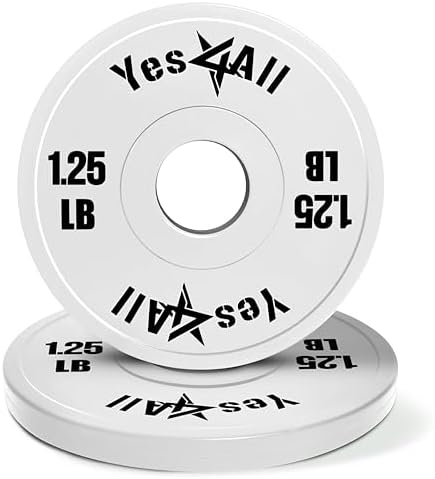 Yes4All Fractional Weight Plates Set for Dumbbell and Olympic Barbell Weightlifting, Set of 4 Plates in 1.25LB, |5LB, an