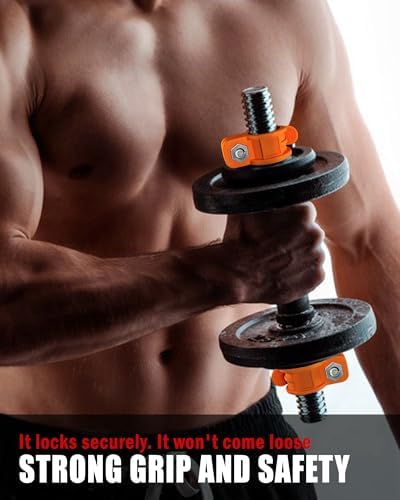 Multi-Size Adjustable Barbell Collar - Quick Release Weight Clips Pair for Dumbbell Bar - 1 inch Barbell Clamps | 1 inc