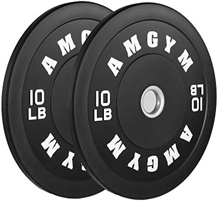 2 Inch Bumper Plates, 10-500lbs, Barbell Rubber Olympic Weight Plates Set for Home Gym, Strength Training & Weight Lifti