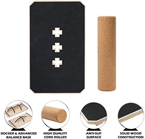 Multi-Optional Anti-Slip Wobble Board for Desk Balance Training | Extra-Large Rocker Board for Core Strengthening Exerc