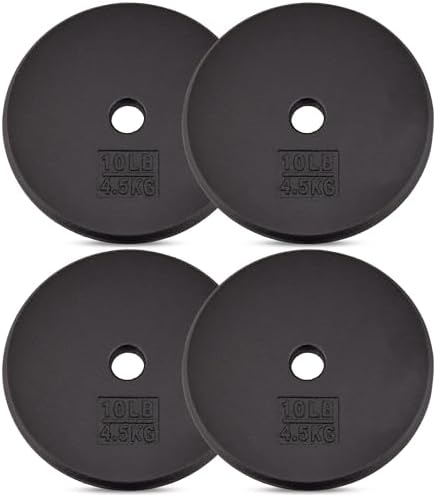 Yes4All Standard 1" Cast Iron Weight Plate - Strength Training - Multiple Weight: 5LB to 25LB (Single & Set of 4) Yes4