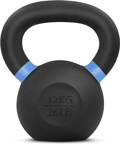 Yes4All 9lb to 71lb Powder Coated Cast Iron Kettlebells - Strength Training Equipment for Home Gym Conditioning - Heavy