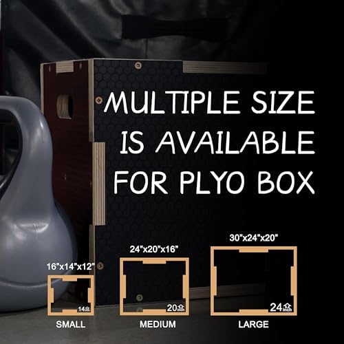 Fitvids 3 in 1 Non-Slip Plyo Box for All Fitness Levels and Workouts | Fitvids Plyometric Box with Multiple Sizes for H