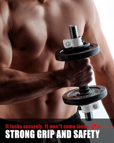 Multi-Size Adjustable Barbell Collar - Quick Release Weight Clips Pair for Dumbbell Bar - 1 inch Barbell Clamps | 1 inc