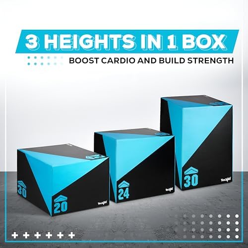 Yes4All 3 in 1 Foam Plyometric Jump Box - Fitness Workout for Training & Conditioning