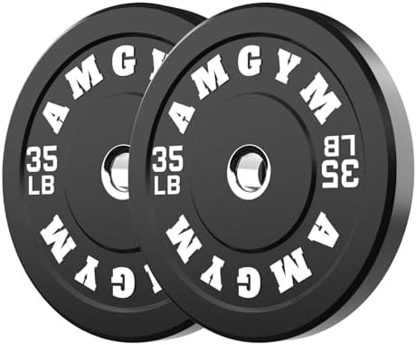 2 Inch Bumper Plates, 10-500lbs, Barbell Rubber Olympic Weight Plates Set for Home Gym, Strength Training & Weight Lifti