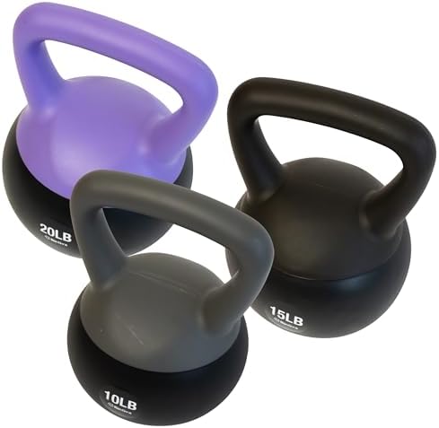 Bintiva Soft Kettlebells Sea and Iron Sand Filled Weights - Fitness Equipment for Women and Men - Color Coded Kettle Bel