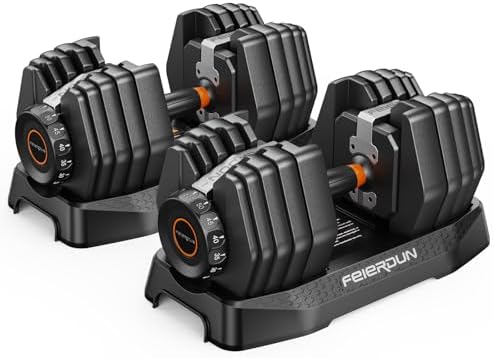 FEIERDUN Adjustable Dumbbell Set for Home Gym Exercise Strength Training
FEIERDUN 105lb/5|5lb Dumbbells with Storage Box