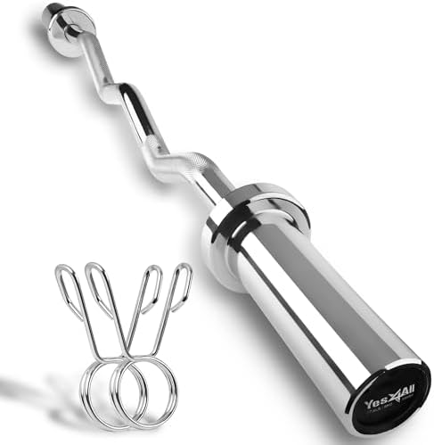 Yes4All Standard Straight Barbell 60" - Gym Workout, Suitable for Men & Women, Perfect for Home & Gym Use, Heavy Duty Co