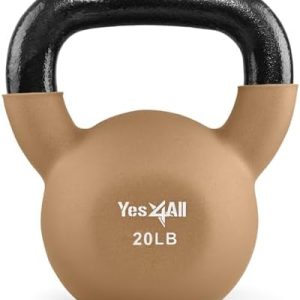 Yes4All 5-65 LB Kettlebells for Full Body Training at Home Gym | Yes4All Neoprene Coated Cast Iron Kettlebells for Home
