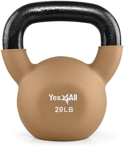 Yes4All 5-65 LB Kettlebells for Full Body Training at Home Gym | Yes4All Neoprene Coated Cast Iron Kettlebells for Home