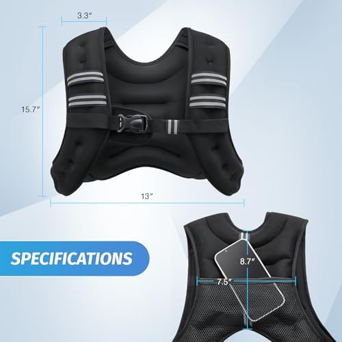 ZELUS 6lb Weight Vest for Workout and Strength Training | ZELUS ReflectiveWeight Vest for Running and Fitness | ZELUS 1