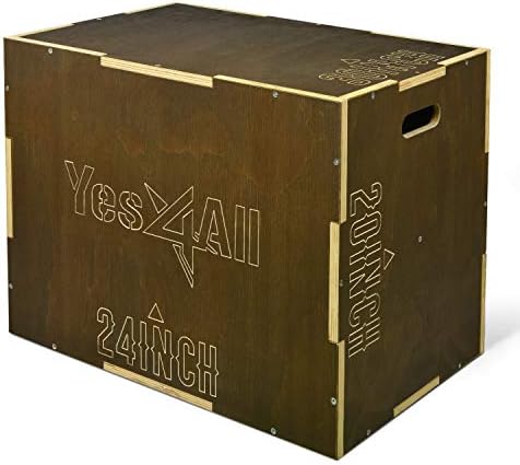 Yes4All 3-in-1 Wooden Plyo Box for Home Gym, 450 lbs Boxes with Smooth Edges and Wide Handles | Yes4All Plyo Box 3-in-1