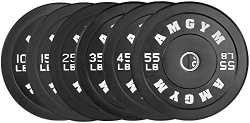 2 Inch Bumper Plates, 10-500lbs, Barbell Rubber Olympic Weight Plates Set for Home Gym, Strength Training & Weight Lifti