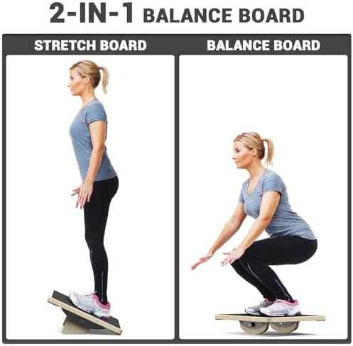 Sportneer 2-in-1 Balance Board - Adjustable Wobble & Slant Board for Core Strength and Stretching | Sportneer 2-in-1 Ba