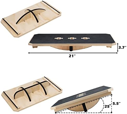 Multi-Optional Anti-Slip Wobble Board for Desk Balance Training | Extra-Large Rocker Board for Core Strengthening Exerc