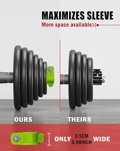 Multi-Size Adjustable Barbell Collar - Quick Release Weight Clips Pair for Dumbbell Bar - 1 inch Barbell Clamps | 1 inc