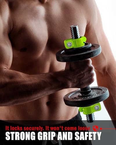 Multi-Size Adjustable Barbell Collar - Quick Release Weight Clips Pair for Dumbbell Bar - 1 inch Barbell Clamps | 1 inc