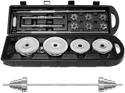 VIVITORY Adjustable Dumbbells Home Gym Workout Fitness Equipment, Chromed Weights, Metal Connecting Rod, 11/22/44/66/110