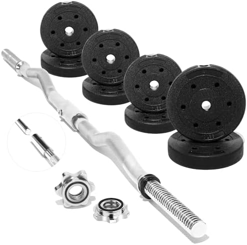 Yes4All Standard Straight Barbell 60" - Gym Workout, Suitable for Men & Women, Perfect for Home & Gym Use, Heavy Duty Co