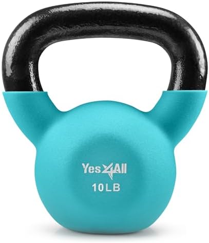 Yes4All 5-65 LB Kettlebells for Full Body Training at Home Gym | Yes4All Neoprene Coated Cast Iron Kettlebells for Home