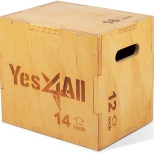 Yes4All 3-in-1 Wooden Plyo Box for Home Gym, 450 lbs Boxes with Smooth Edges and Wide Handles | Yes4All Plyo Box 3-in-1