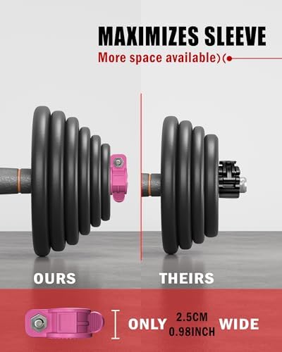 Multi-Size Adjustable Barbell Collar - Quick Release Weight Clips Pair for Dumbbell Bar - 1 inch Barbell Clamps | 1 inc