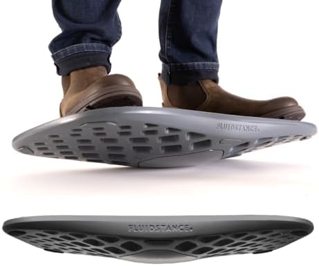 FluidStance Adult Standing Desk Balance Board for Anti-Fatigue Exercise - USA Made 360 Degree Wobble Board to Increase F
