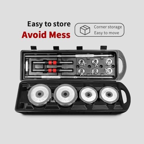 Adjustable Dumbbell Set 44lb/66lb/110lb Home Weight Lifting Professional Dumbbell for Home Gym with Carrying Bag Silver