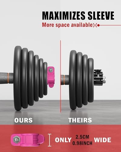 Multi-Size Adjustable Barbell Collar - Quick Release Weight Clips Pair for Dumbbell Bar - 1 inch Barbell Clamps | 1 inc