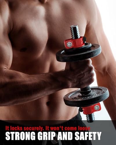 Multi-Size Adjustable Barbell Collar - Quick Release Weight Clips Pair for Dumbbell Bar - 1 inch Barbell Clamps | 1 inc