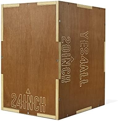 Yes4All Plyo Box, Strength Training equipment, Home Gym, Jumping, Lunges, Squats, Dips, 450 lbs, Smooth Edges, Wide Buil