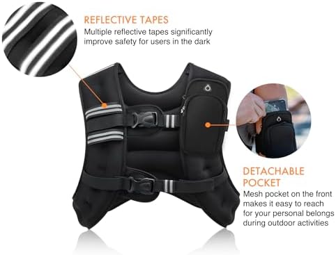 ZELUS 6lb Weight Vest for Workout and Strength Training | ZELUS ReflectiveWeight Vest for Running and Fitness | ZELUS 1