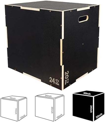 Fitvids 3 in 1 Non-Slip Plyo Box for All Fitness Levels and Workouts | Fitvids Plyometric Box with Multiple Sizes for H