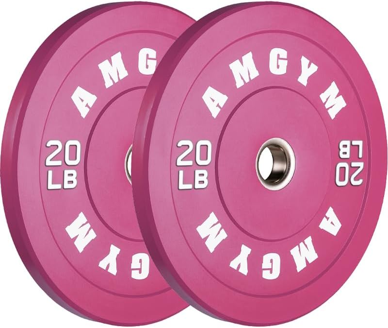 2 Inch Bumper Plates, 10-500lbs, Barbell Rubber Olympic Weight Plates Set for Home Gym, Strength Training & Weight Lifti