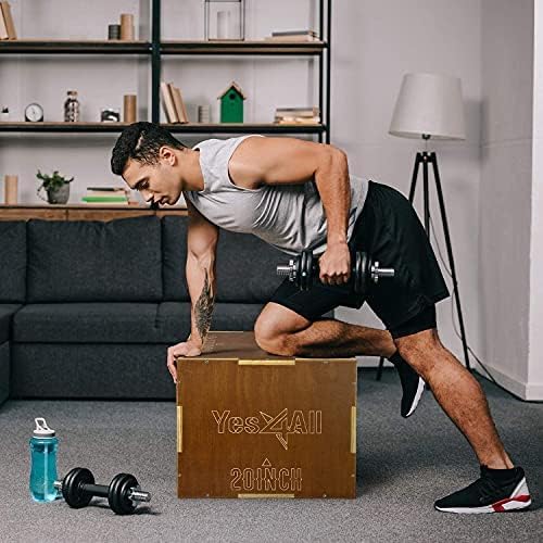 Yes4All 3-in-1 Wooden Plyo Box for Home Gym, 450 lbs Boxes with Smooth Edges and Wide Handles | Yes4All Plyo Box 3-in-1