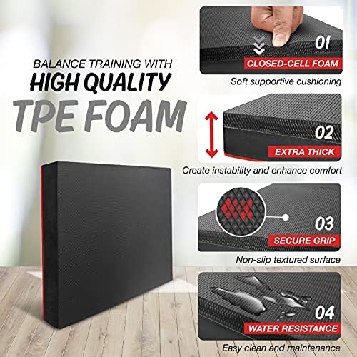 Upgraded Size Yes4All Non-Slip Foam Balance Pad for Exercise and Physical Therapy | Yes4All Nonslip Foam Pad for Yoga a