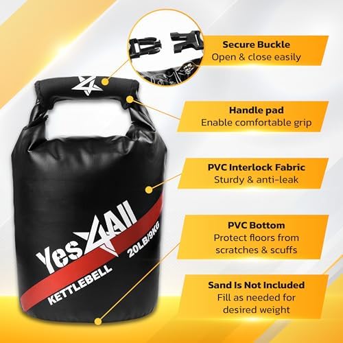 Yes4All 9lb to 71lb Powder Coated Cast Iron Kettlebells - Strength Training Equipment for Home Gym Conditioning - Heavy