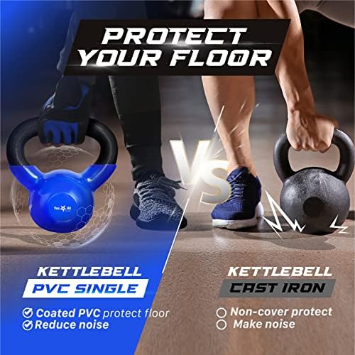 Yes4All 5-100 LB Kettlebells for Home Gym Exercises Fitness Full Body Workout Equipment