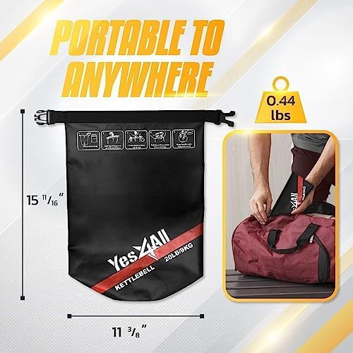 Yes4All 9lb to 71lb Powder Coated Cast Iron Kettlebells - Strength Training Equipment for Home Gym Conditioning - Heavy