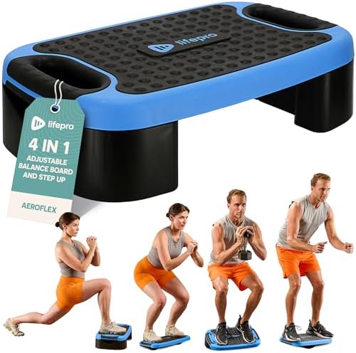 LifePro 4-in-1 Adjustable Slant Board and Step Up Platform for Home Fitness Enthusiasts | LifePro Non-Slip 4-in-1 Aerob