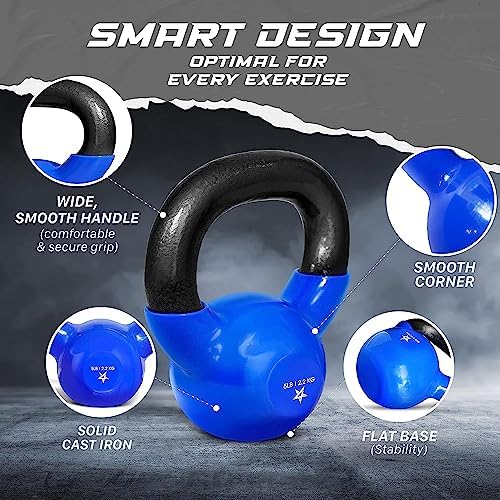 Yes4All 5-100 LB Kettlebells for Home Gym Exercises Fitness Full Body Workout Equipment
